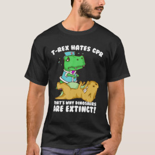 T-shirt Drôle T rex Hates CPR Cadeau Hommes Femmes Cool Di