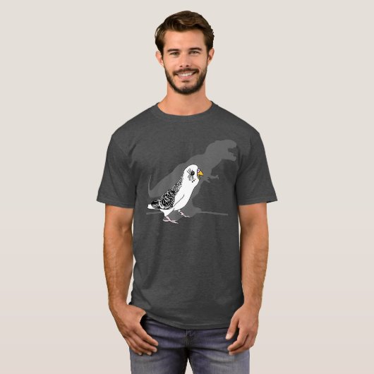 T-shirt Drôle T-rex White Budgie Birb mèmes mignon Parrot (Devant entier)