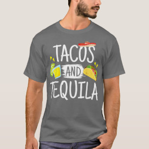 T-shirt Drôle Tacos Et Tequila Cadeau Mexicain Sombrero