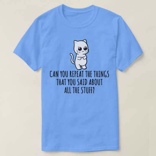 T-shirt Drôle TDAH blanc chat (Design devant)