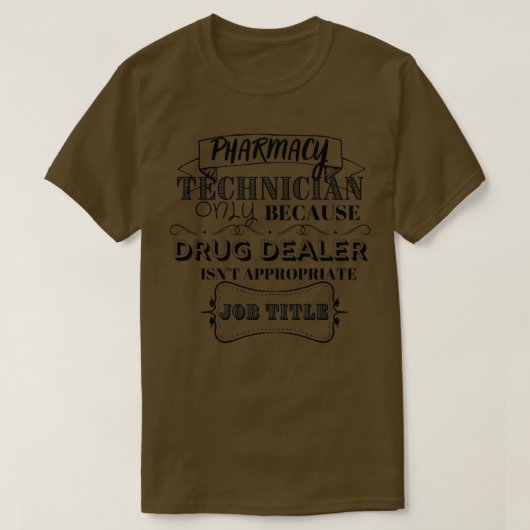 T-shirt Drôle Technicien En Pharmacie Design De Typographi (Design devant)