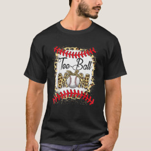 T-shirt Drôle Tee Ball Maman Baseball Leopard Bleached Mot