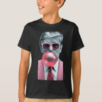 Drôle Tee en Bubble Gum rose Trump Yum