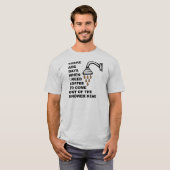 T-Shirt drôle tête de douche café (Devant entier)