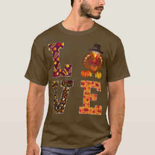 T-shirt Drôle thanksgiving dinde vêtement d'amour femmes h