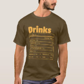 T-shirt Drôle Thanksgiving nourriture Boissons Faits nutri (Devant)