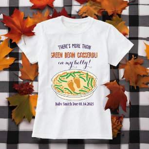 T-shirt Drôle Thanksgiving Pregnancy Reveal Baby Footprint