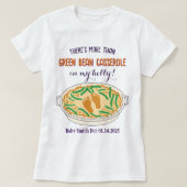 T-shirt Drôle Thanksgiving Pregnancy Reveal Baby Footprint (Design devant)