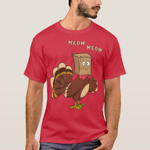 T-shirt Drôle Thanksgiving Turquie Fake Chat Thanksgiving