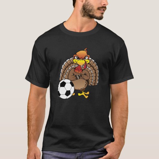 T-shirt Drôle Thanksgiving Turquie Football Soccer Cadeau (Devant)
