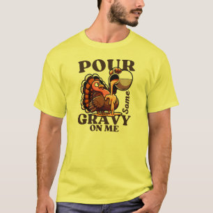 T-shirt Drôle Thanksgiving Turquie Pauvre Un Peu Gravé Sur