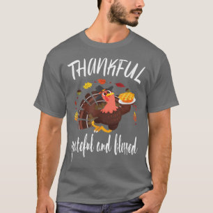 T-shirt Drôle Thanksgiving Turquie tarte Merci Grateful Et