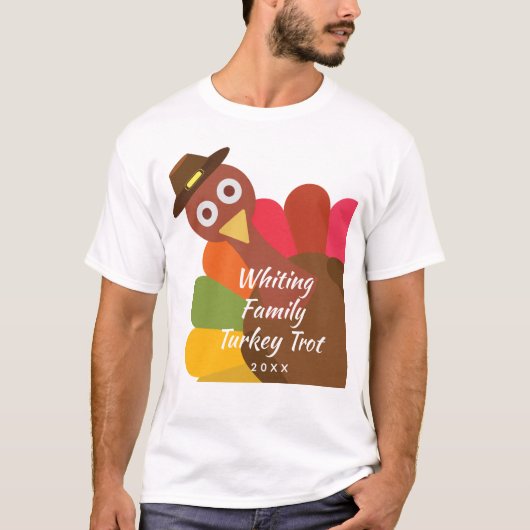 T-shirt Drôle Thanksgiving Turquie Trot Matching Famille (Devant)