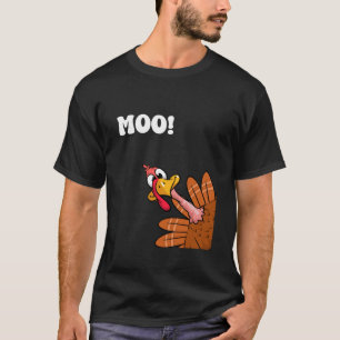 T-shirt Drôle Thanksgiving Turquie vache bétail Moo plaisa