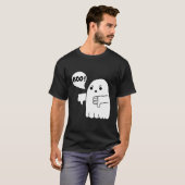 T-shirt Drôle Thumbs Down Ghost hurle Boo désapprobation (Devant entier)