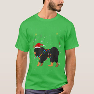 T-shirt Drôle Tibétain Mastiff Chien Santa Chapeau Noël Po