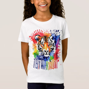 T-Shirt Drôle tigre coloré à l'aquarelle