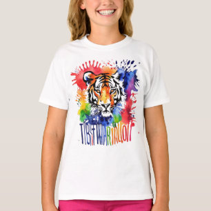 T-shirt Drôle tigre coloré à l'aquarelle