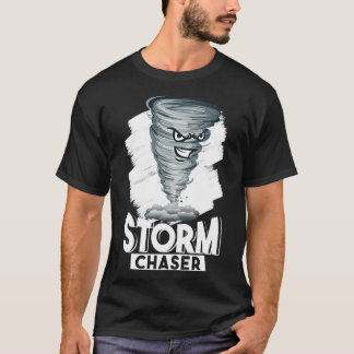 T-shirt Drôle Tornado Design Chaser Tempête