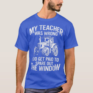 T-shirt Drôle Tracteur s Mon professeur était faux Tracteu