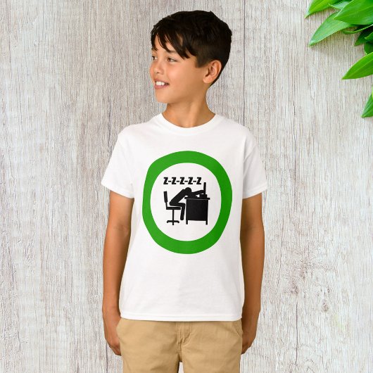 T-shirt Drôle Travailleur de bureau dormant au bureau