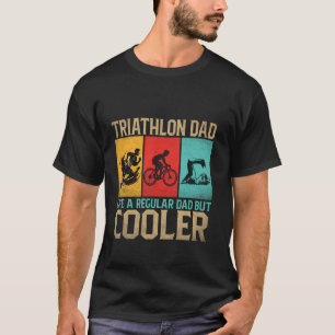 T-shirt Drôle Triathlon Design Pour Hommes Papa Swim Vélo 