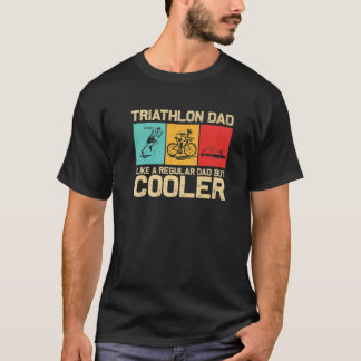 T-shirt Drôle Triathlon Design Pour Hommes Papa Swim Vélo