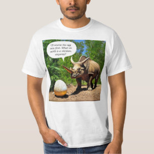 T-shirt Drôle Tricératops Humour Dinosaure Oeuf De Poulet