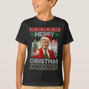 T-shirt Drôle Trump Joyeux Noël Père Noël Famille Noël Vil
