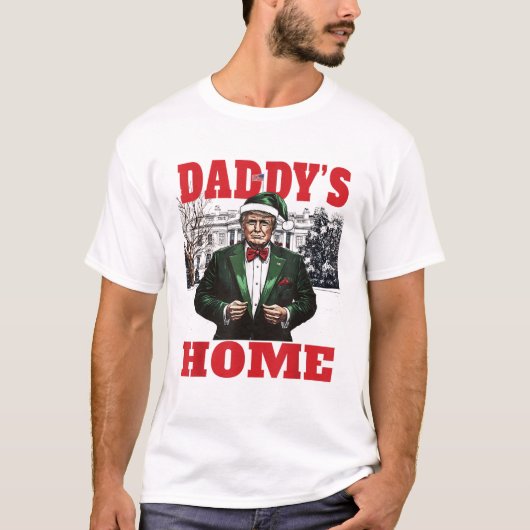 T-shirt Drôle Trump Noël Daddys Maison Blanche (Devant)