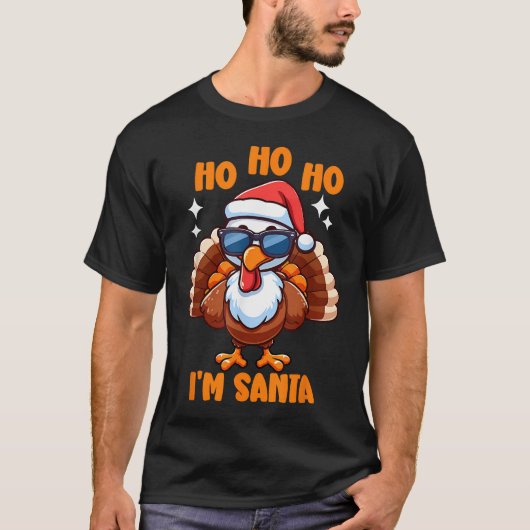 T-shirt Drôle Turquie Fake Ho Ho Je suis Père Noël Thanksg (Devant)
