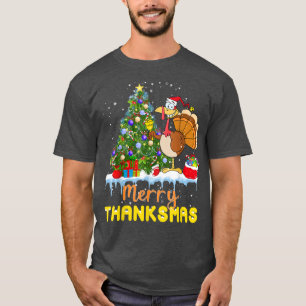 T-shirt Drôle Turquie Père Noël Joyeux Thanksmas Noël Merc