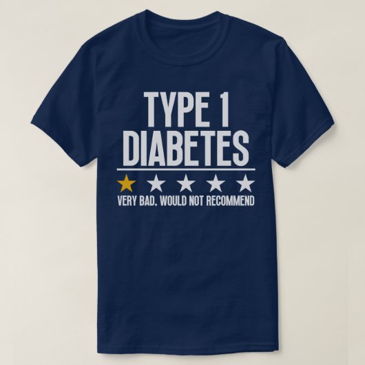 T-shirt Drôle Type 1 Diabète 2 (Design devant)