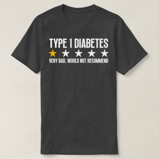 T-shirt Drôle Type 1 Diabète 6 (Design devant)