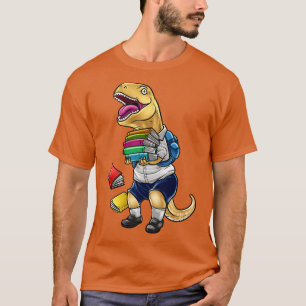 T-shirt Drôle Tyrannosaurus Rex Avec École De Livres