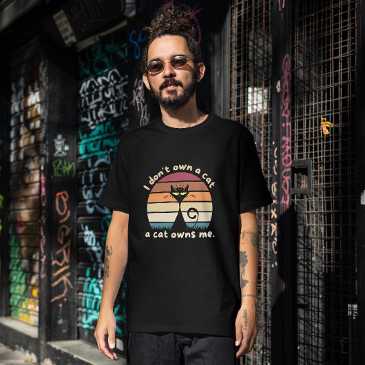 T-shirt Drôle un chat me possède