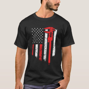 T-shirt Drôle Usa Drapeau Cnc Outils mécaniques Machiniste