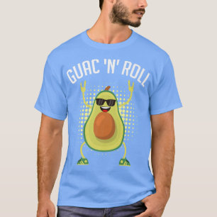 T-shirt Drôle Vegan Design Guac n Roll Rocker Guacamole