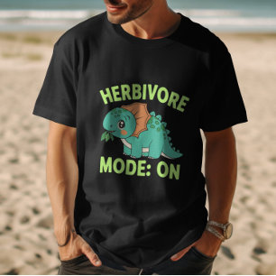 T-shirt Drôle Végétalien Dinosaure Herbivore Mode Activé M