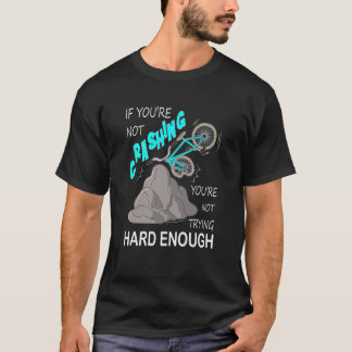 T-shirt Drôle Vélo Crash Mountain Bicyclettes