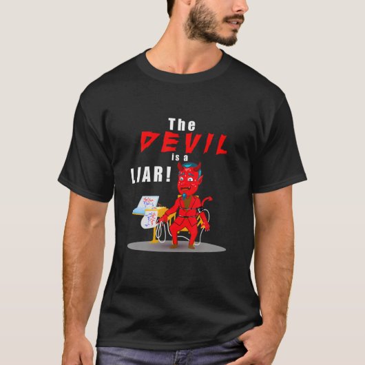 T-shirt Drôle Versets De La Bible Chrétienne Le Diable Est (Devant)
