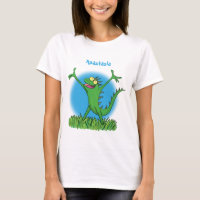 Drôle vert souriant animé lézard d'iguane
