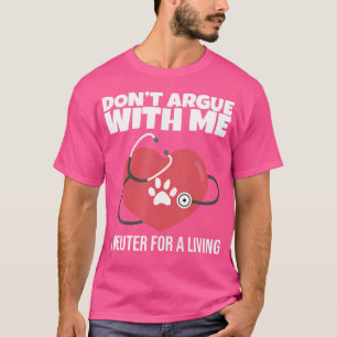 T-shirt Drôle Vétérinaire Art Hommes Femmes Vet Tech Assis