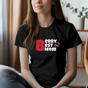 T-shirt Drôle vibe cerise rouge blanc slogan fête des mère