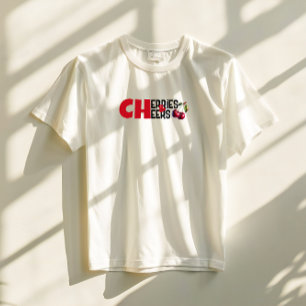 T-shirt Drôle vibe cerise rouge blanc slogan mère jour T-S