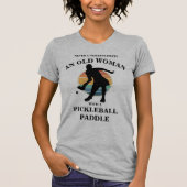 T-shirt Drôle Vielle Femme Pickleball Joueur de paddle Ret (Devant)