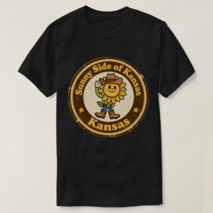 T-shirt Drôle Vintage Kansas Tournesol Cowboy Rétro