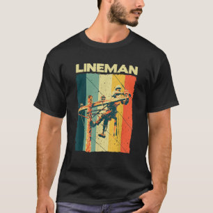 T-shirt Drôle Vintage Lineman Designs Hommes Femmes Électr