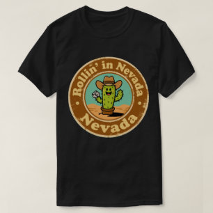 T-shirt Drôle Vintage Nevada Cactus Cowboy Casquette Dice 