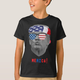 T-shirt Drôle Vintage Trump Pucker Face Merica Usa Drapeau